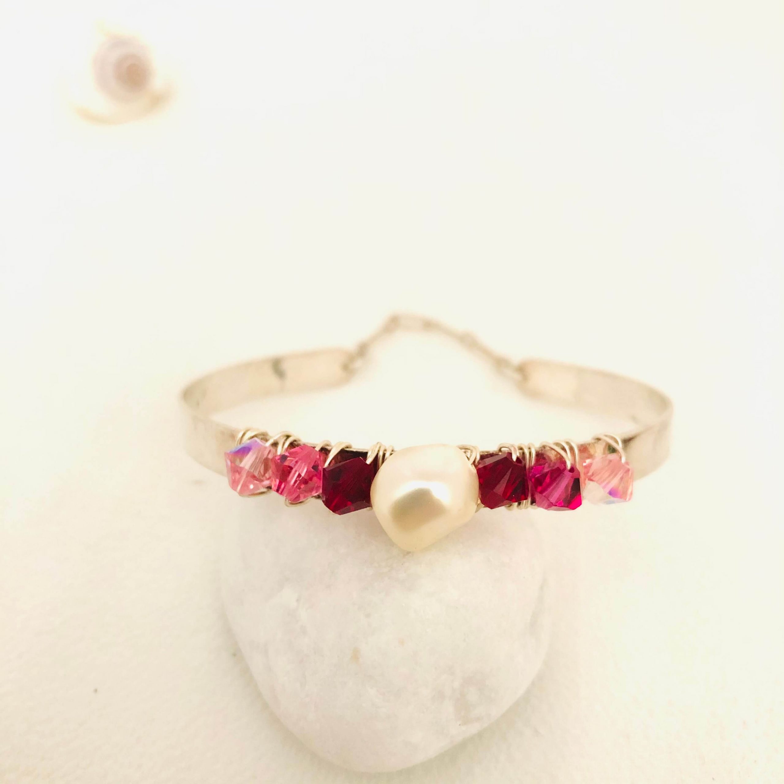 Bracelet Perles camaïeu de rose